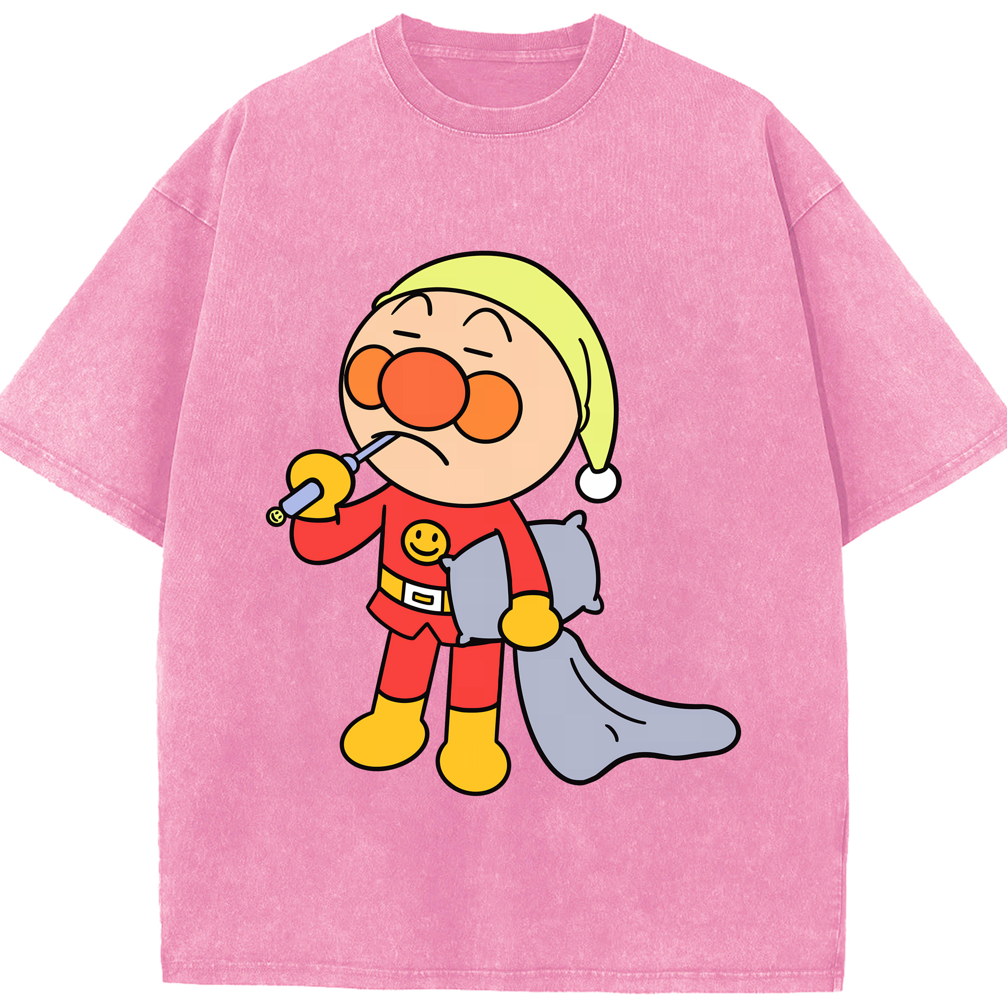 （画像用） アンパンマン Anpanman 綿100% ヴィンテージ風 半袖Tシャツ（フロントプリント）